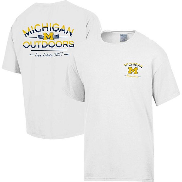 

Мужская футболка comfort wash white michigan wolverines great outdoors Unbranded