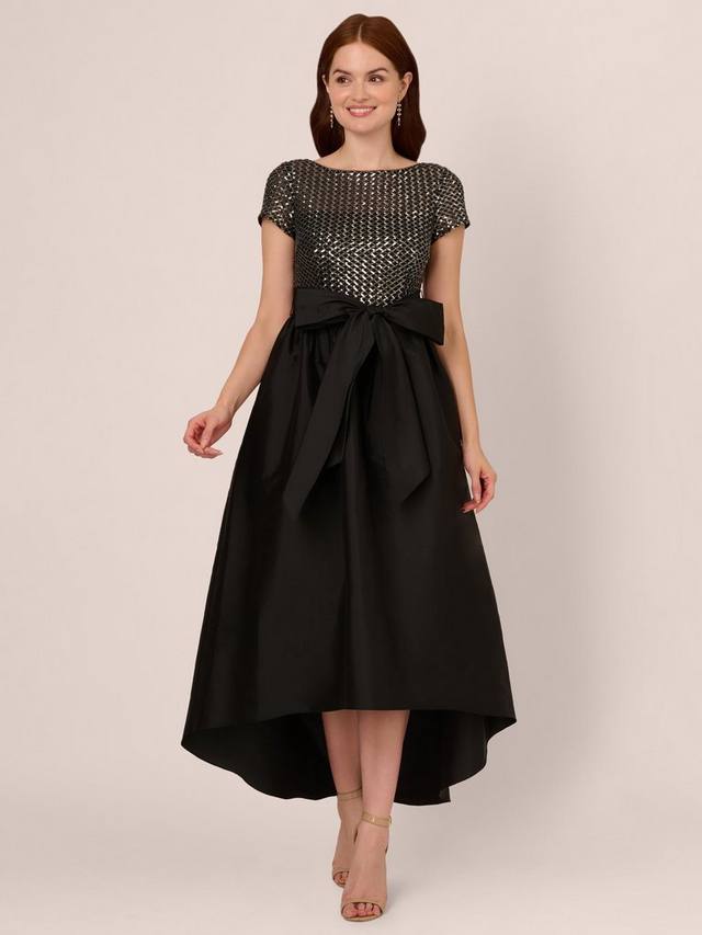 

Платье с высоким вырезом и пайетками papell studio Adrianna Papell, цвет Black/Gunmetal