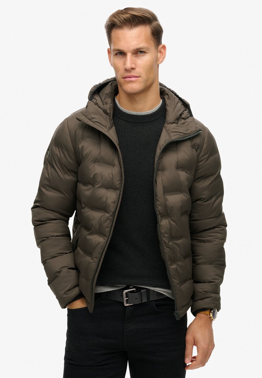 

Зимняя куртка HOODED QUILTED Superdry, коричневый