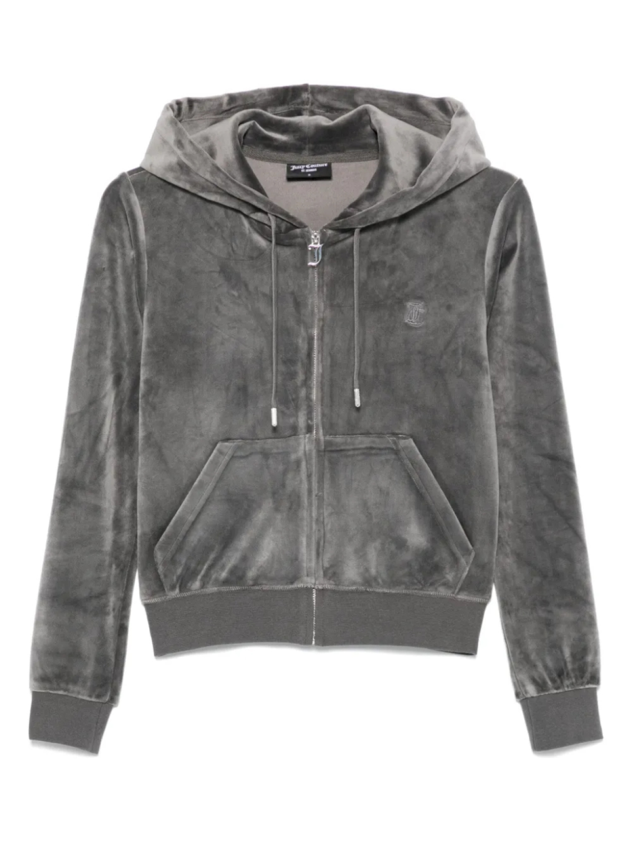 

Бархатная толстовка с капюшоном Juicy Couture, серый