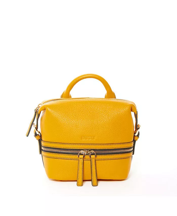 

Кожаный рюкзак для женщин Yellow Purse, трансформируемый в сумку через плечо, средний размер с передними и задними карманами SUSU