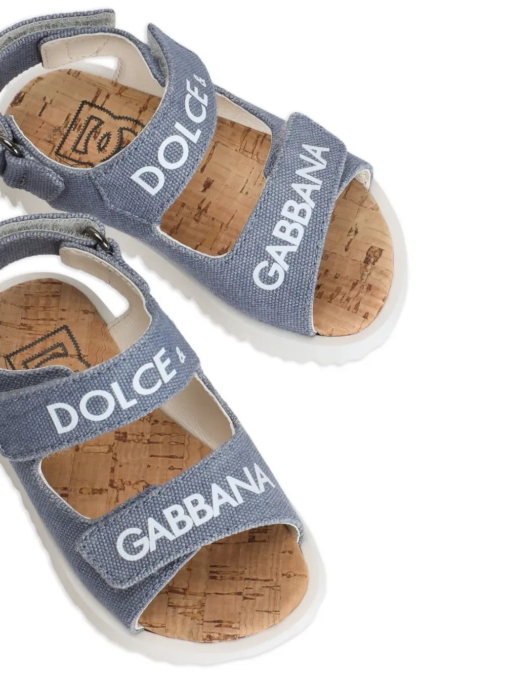 Сандалии из парусины Dolce & Gabbana Kids, синий — фото 4