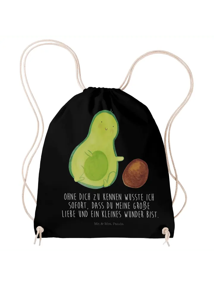 

Спортивная сумка Mr & Mrs Panda Sportbeutel Avocado Kern rollt, черный