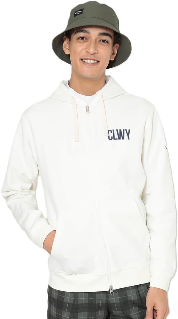 

Мужская толстовка с капюшоном Callaway C25217102, универсальная толстовка, в университетском стиле, с логотипом, двойной вязки Kanoko, на молнии, для игры в гольф, белый