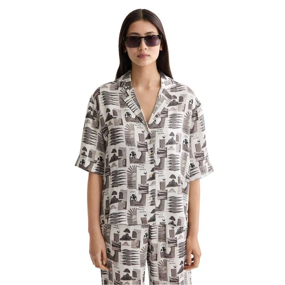 

Рубашка с коротким рукавом Scotch & Soda Printed Fluid, серый