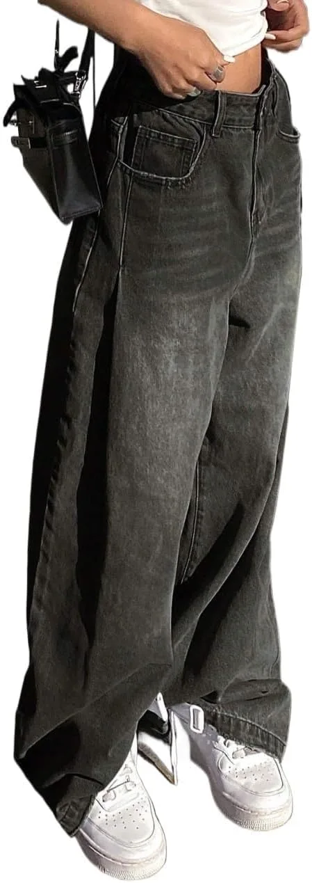 Женские джинсы Wide Leg в классической стирке Generic, темно-серый