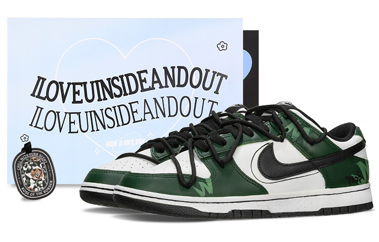 

Кроссовки для скейтбординга Dunk мужские с низким верхом белый/зеленый Nike