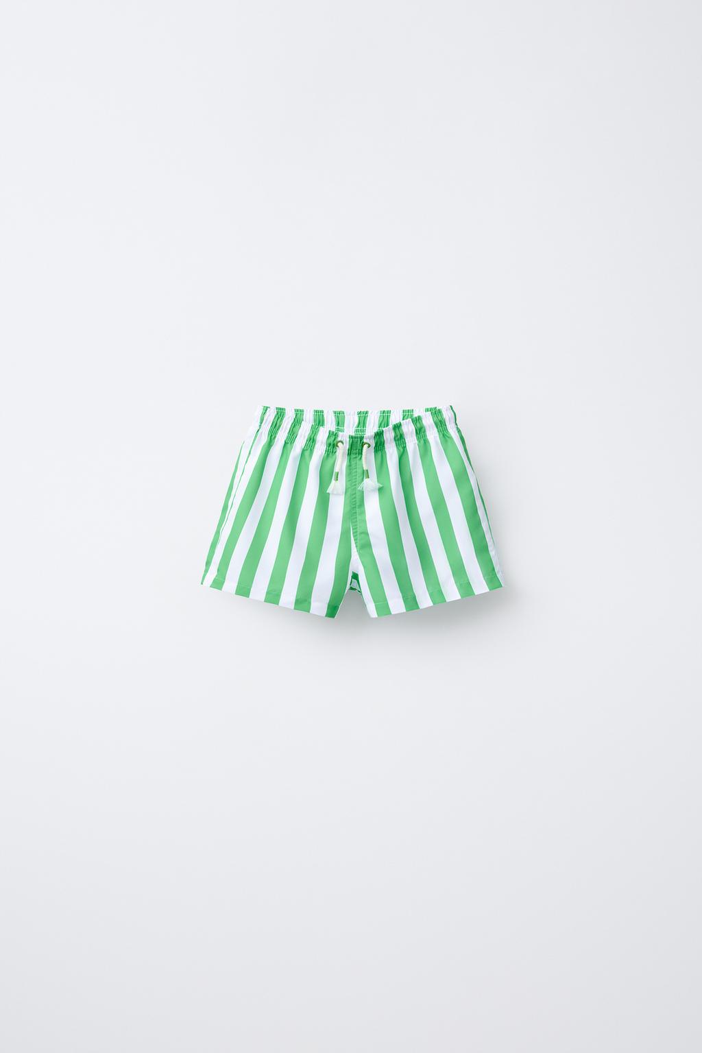 

Возраст 2-6 лет / полосатые плавательные шорты ZARA, зеленый