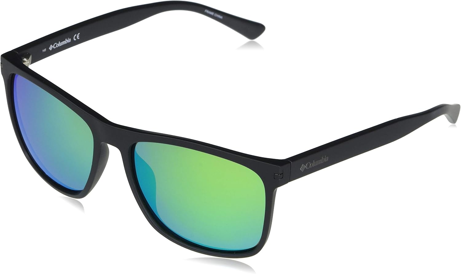 

Columbia unisex-adult Boulder Ridge прямоугольные солнцезащитные очки, Matte Black/Green Polarized