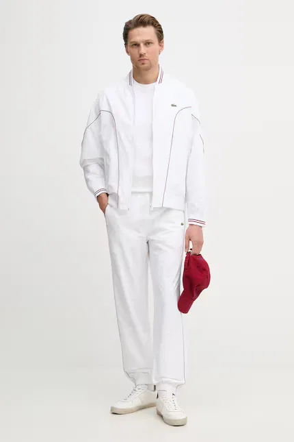 Спортивные штаны из полиамида с хлопком Lacoste, белый — фото 2