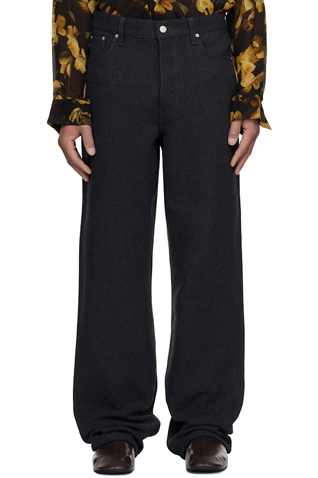 

Dries Van Noten Серые свободные брюки