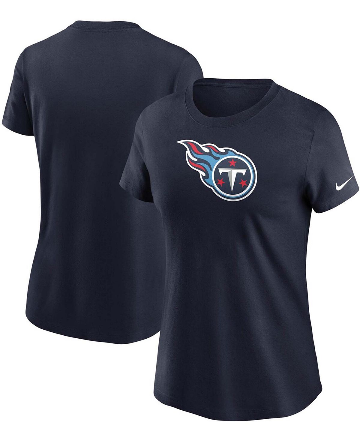 

Женская темно-синяя футболка с логотипом Tennessee Titans Essential Nike, темно-синий