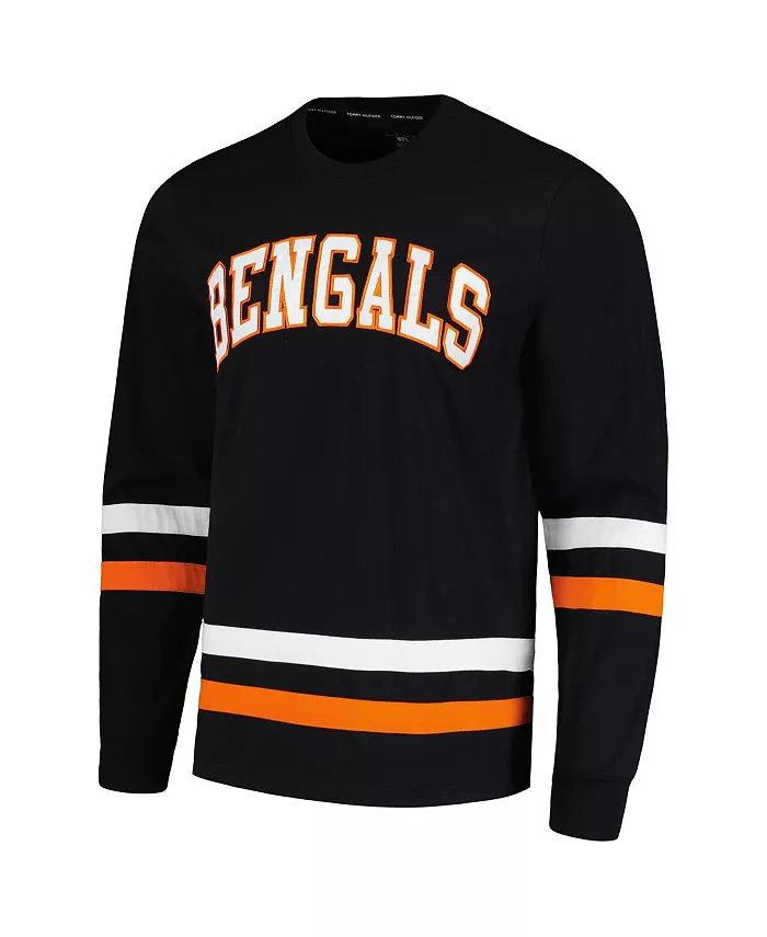 Мужская черно-оранжевая футболка с длинным рукавом Nolan Cincinnati Bengals Tommy Hilfiger — фото 3