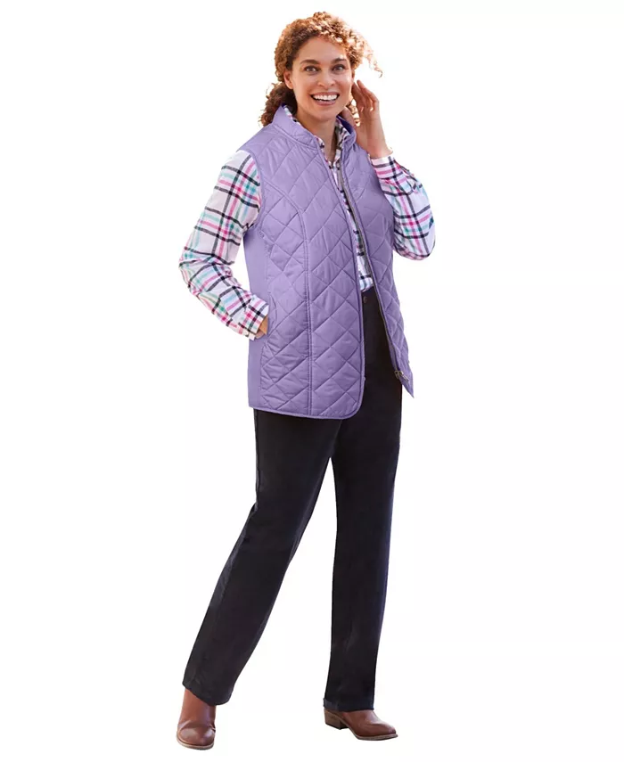 

Утепленная жилетка с молнией спереди размера Plus Size Woman Within, фиолетовый