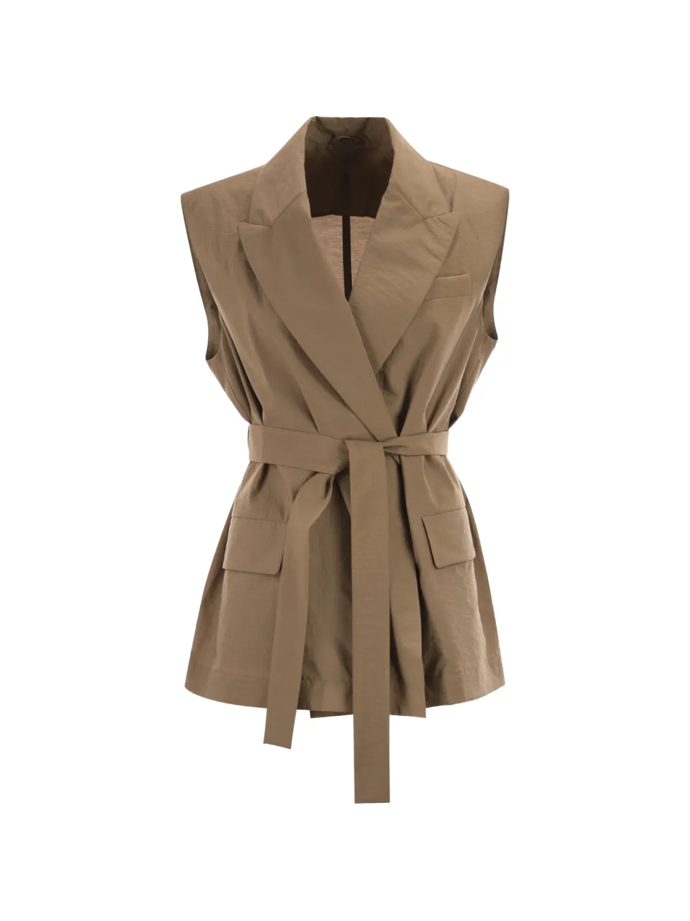 

Жилет с поясом Brunello Cucinelli, коричневый