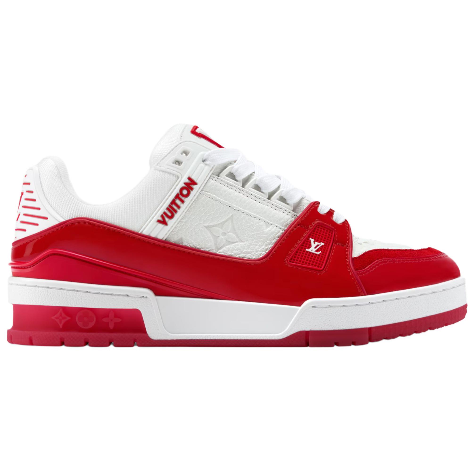 LOUIS VUITTON Тренировочные низкие скейтборд кроссовки Women's White Red — фото 3