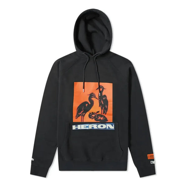 

Толстовка heron pop over hoodie 'black orange' Heron Preston, черный