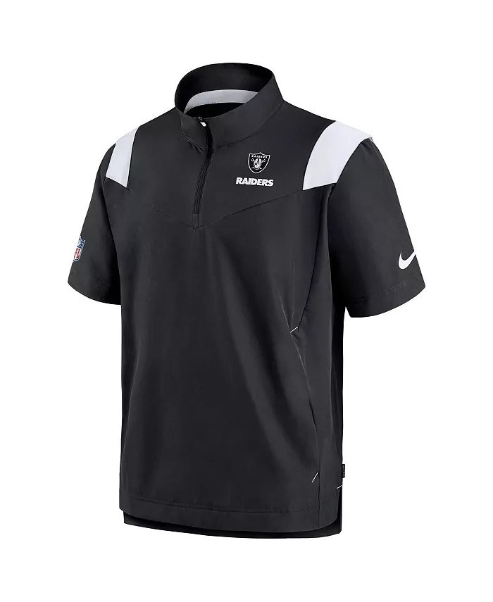 Мужская черная куртка Las Vegas Raiders Coach Chevron Lockup с молнией на четверть Nike — фото 3
