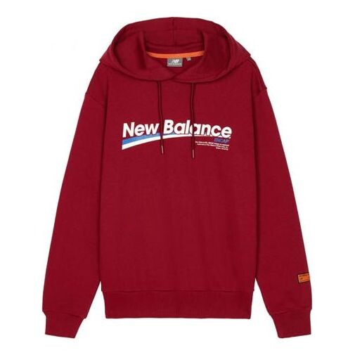 

Толстовка с капюшоном с принтом алфавита повседневная винно-красная New Balance, красный