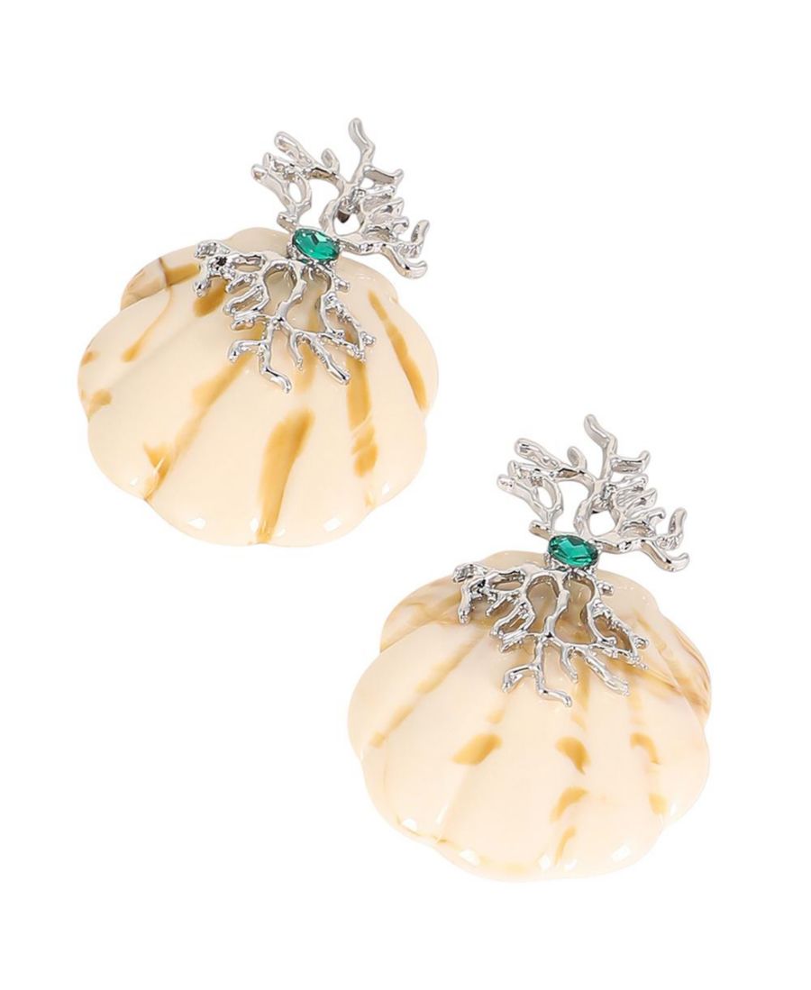 

Женские серьги-подвески "Конкилья с прожилками" - серебристый металлик SOHI, Silver