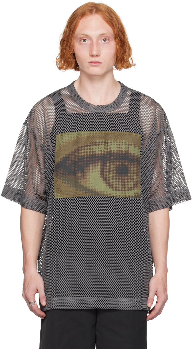 

Футболка с серыми вставками, teel Dries Van Noten