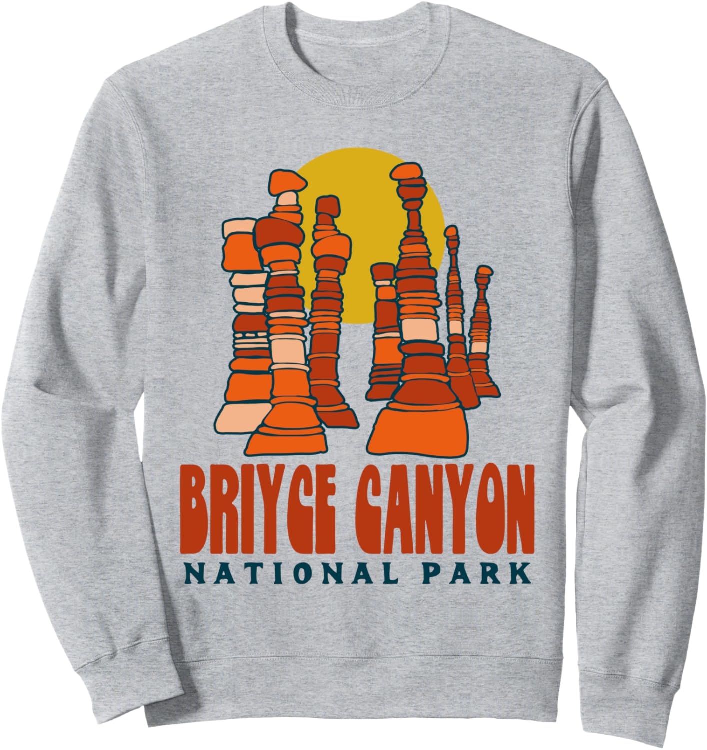 

Винтажная толстовка с графическим принтом «Ху-ду» в стиле ретро, посвященная национальному парку Брайс-Каньон Giant Step Design Co., серый