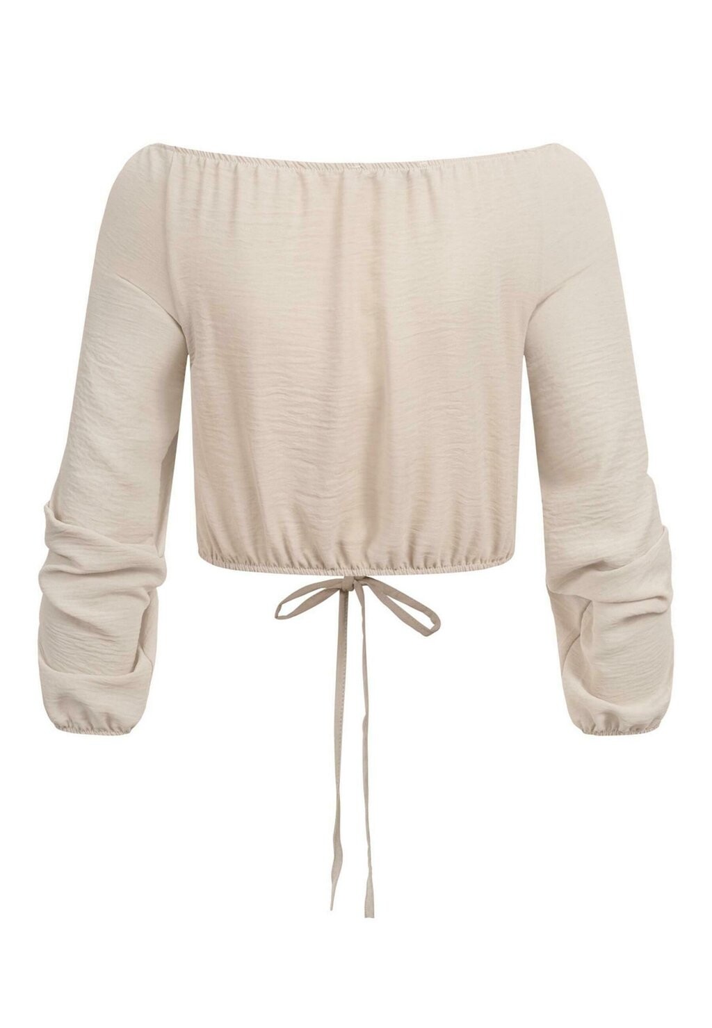 

Блуза KURZE V-NECK MIT BALLONÄRMELN RAFFDETAIL VORNE Cloud 5ive, бежевый