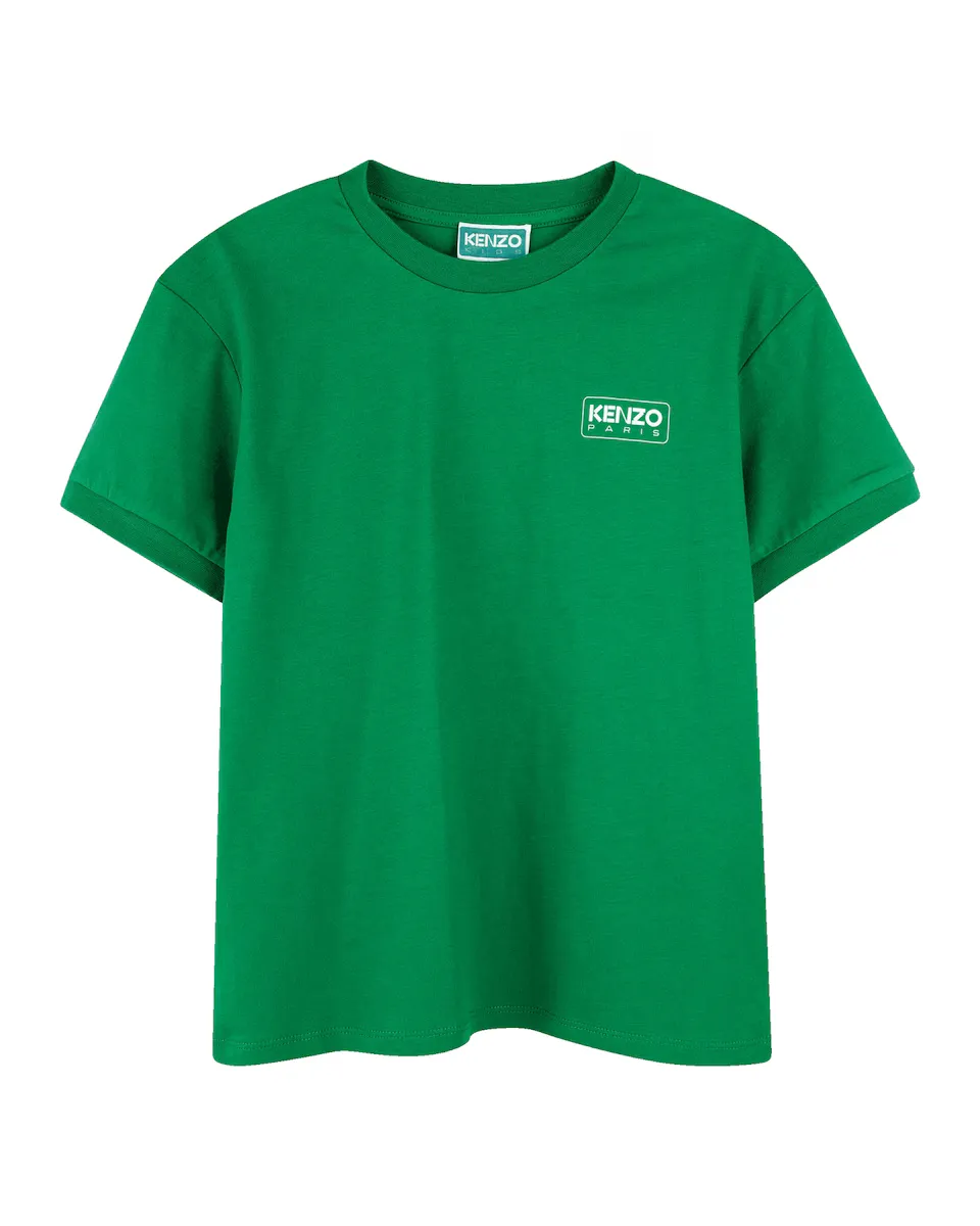 

Футболка для мальчика из зеленого хлопка Kenzo Kids, зеленый