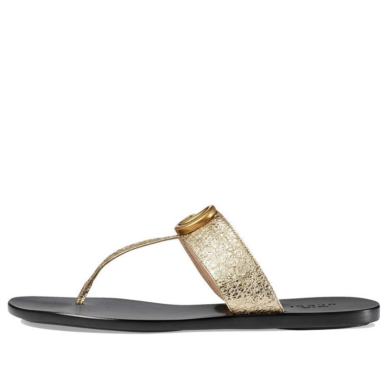 

Сандалии (WMNS) Gucci Double g Metallic Leather Gold Color Slippers 497444-0B7N0-7100