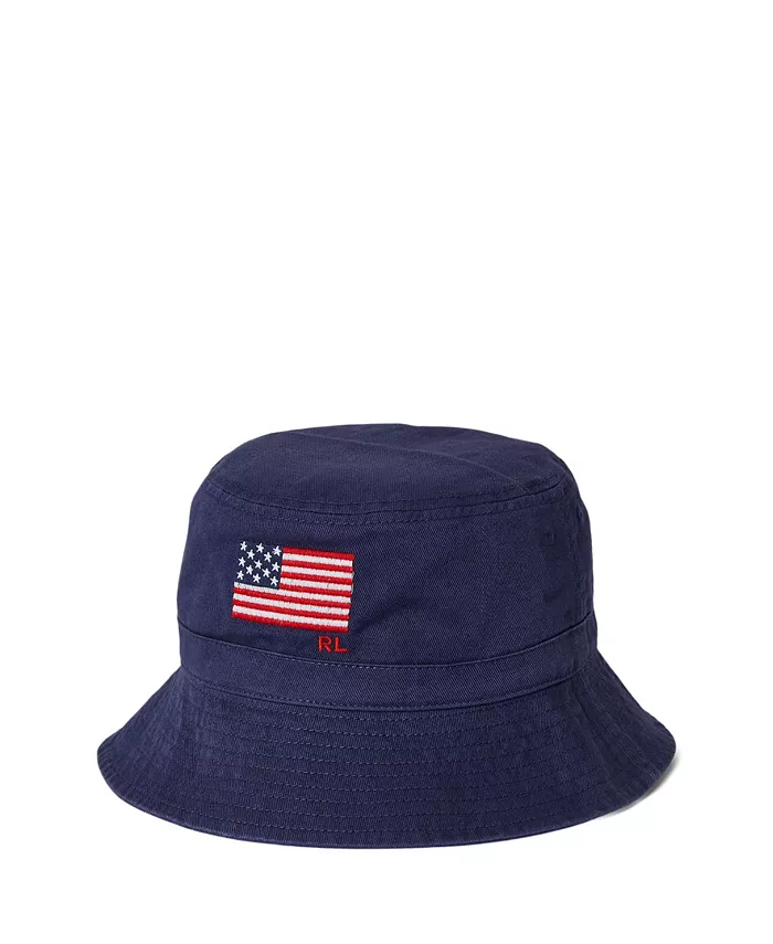 

Шляпа-ведро Big Boys из флагштоковой ткани Polo Ralph Lauren, синий