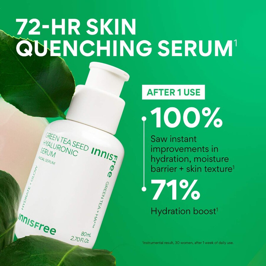 Сыворотка Innisfree — Для лица с гиалуроновой кислотой и зеленым чаем, многоразового использования, 80 мл — фото 3
