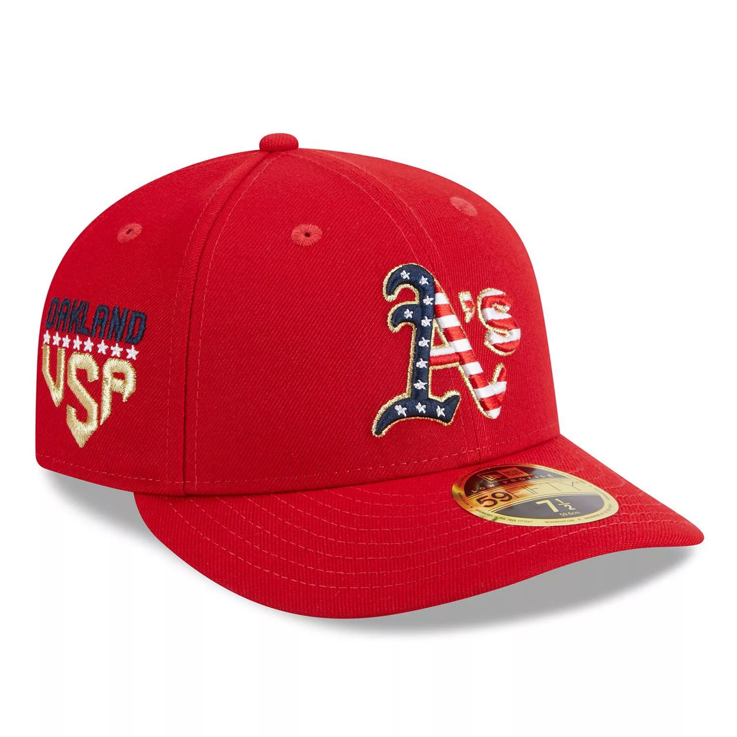 

Мужская низкопрофильная кепка New Era Red Oakland Athletics 2023, низкопрофильная 59FIFTY