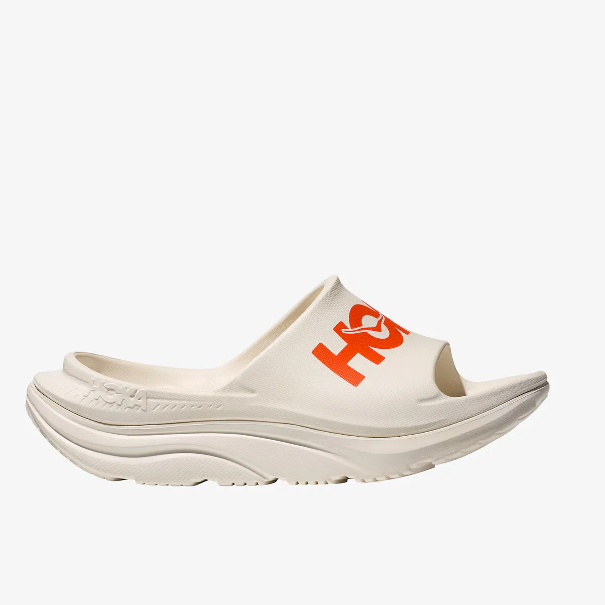 

Сандалии для бега унисекс ORA ATHLETIC SLIDE Hoka, белый/оранжевый
