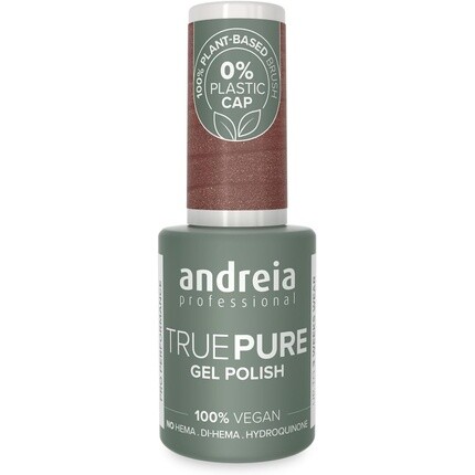 

Профессиональный гель-лак без гема True Pure 21 Free и 100% веганский для чувствительных ногтей Цвет T32 Коричневый с золотым отливом 10,5 мл, Andreia