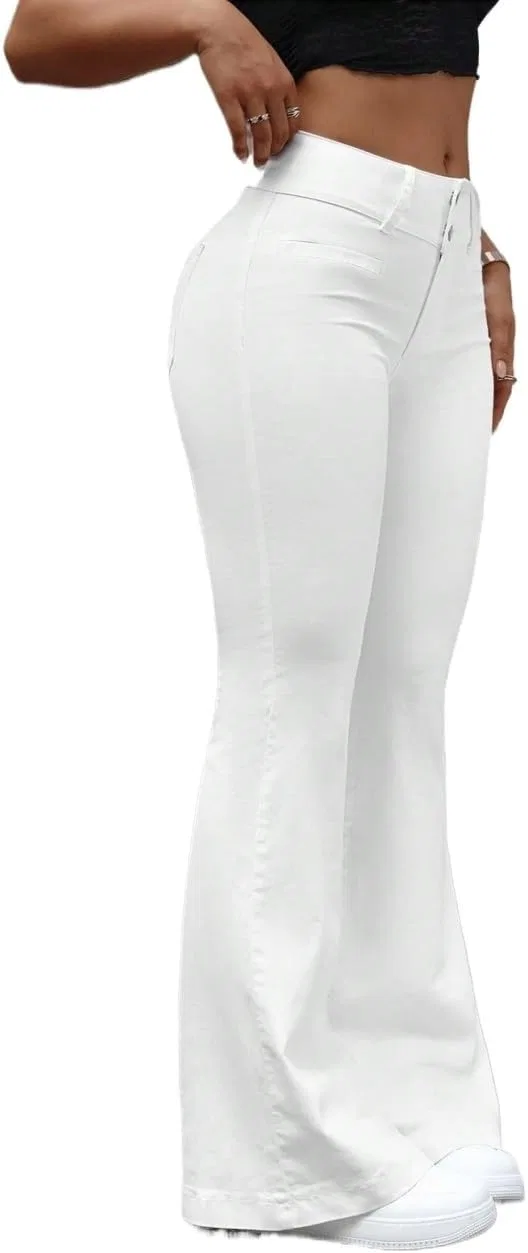 Джинсы высокие White