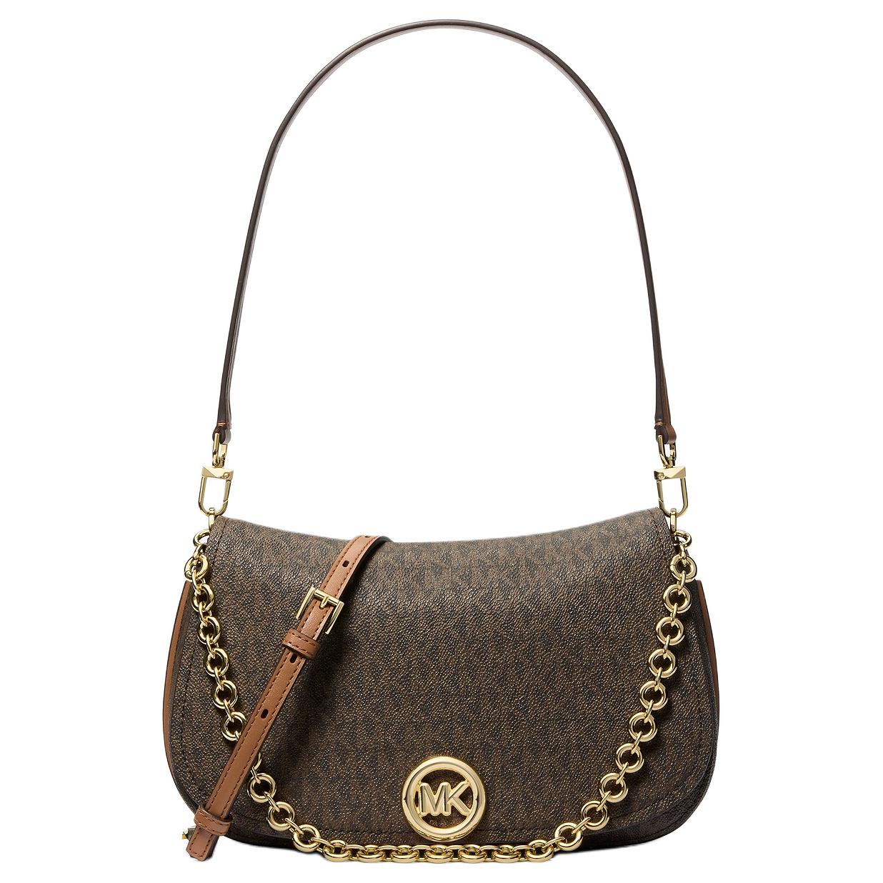 

MICHAEL KORS Средняя плечевая сумка Nolita Coated Canvas для женщин, коричневая