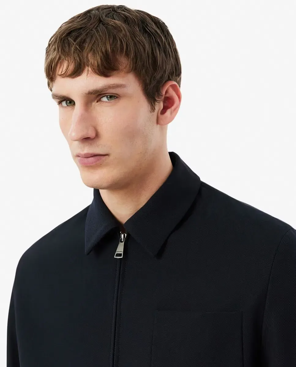 Lacoste Мужская куртка из твида из смесовой шерсти черного цвета — фото 3