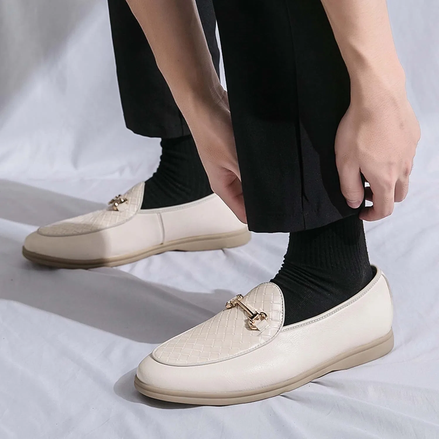 Лоферы мужские Beige — фото 4