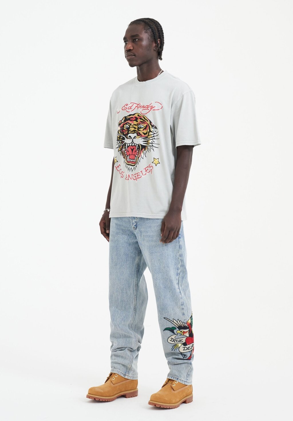 

Футболка с принтом La Tiger Vintage Diamante Ed Hardy, серый