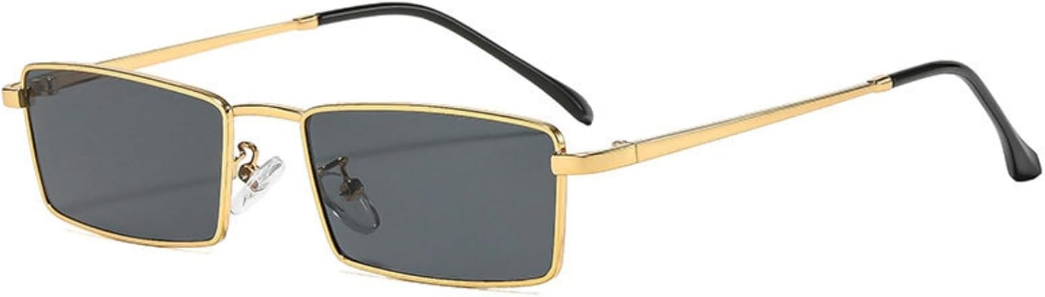 

Солнцезащитные очки Willochra в винтажном прямоугольном стиле для женщин, модные маленькие квадратные солнцезащитные очки в стиле ретро с узкой золотой оправой и черными элементами в стиле панк, C2