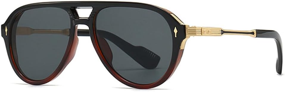 

Солнцезащитные очки UV400 с двойной перемычкой и заклепками для плавной смены дужек, подходят для женщин и мужчин, для бега и занятий спортом на открытом воздухе UYPTK, Black Tea Grey