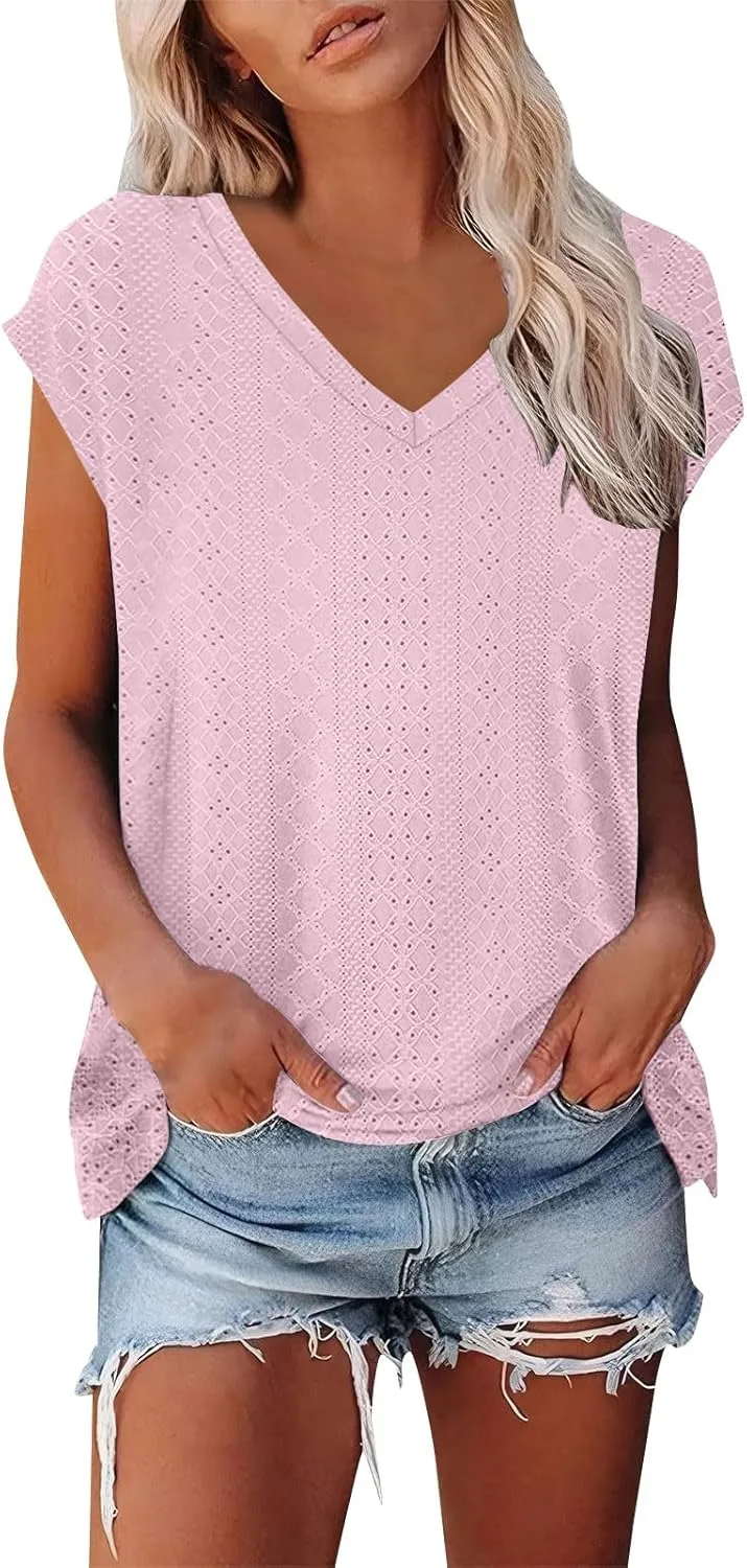 

Женская блузка с вышивкой и V-образным вырезом XUNRYAN