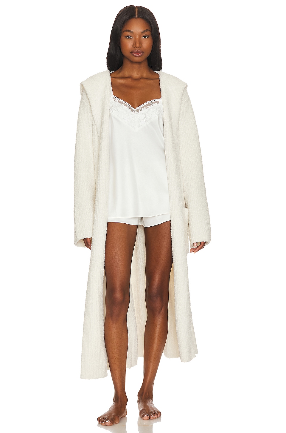 

Халат с капюшоном и рёбрами Cozychic Barefoot Dreams, cream