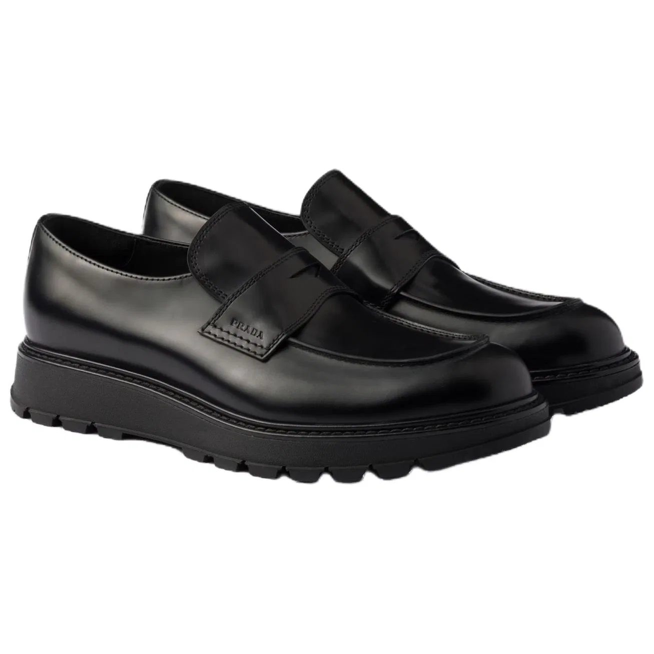 Мужские лоферы PRADA Black — фото 4