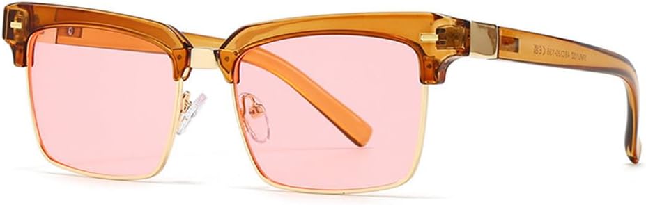 

Женские солнцезащитные очки с заклепками, мужские прозрачные градиентные очки с защитой от УФ-излучения UV400 для занятий спортом на открытом воздухе и верховой езды UYPTK, Tea Pink