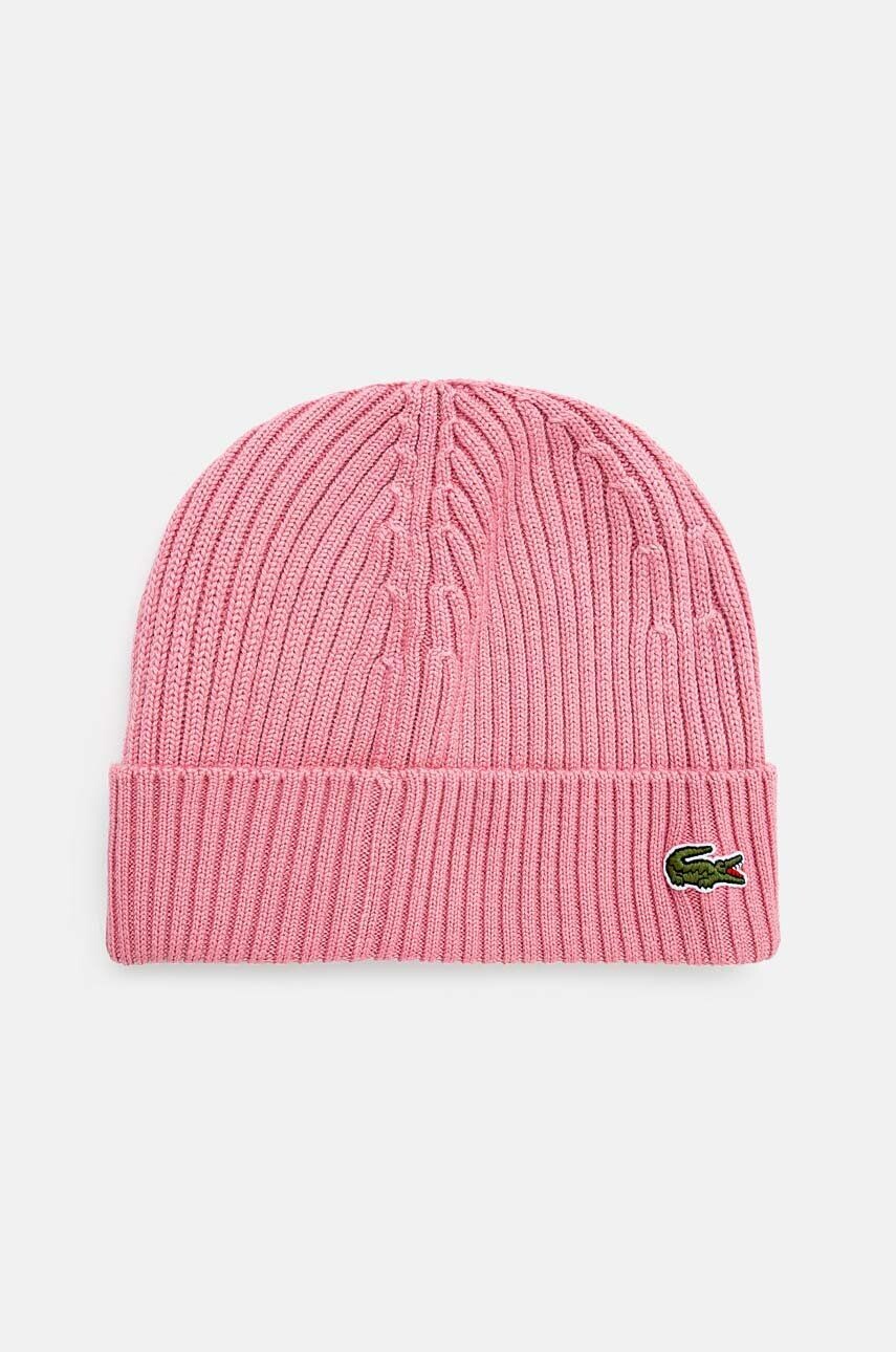 

Шерстяная шапка Lacoste, розовый