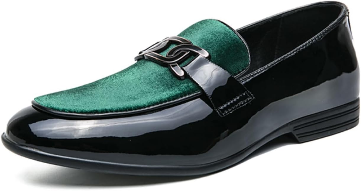 

Мужские роскошные лоферы YRZHGDL из бархата и лакированной кожи, с удобной легкой подошвой, нескользящие, дышащие, для делового, повседневного и официального стиля, свадеб, офиса, прогулок, вождения и вечеринок, зеленый