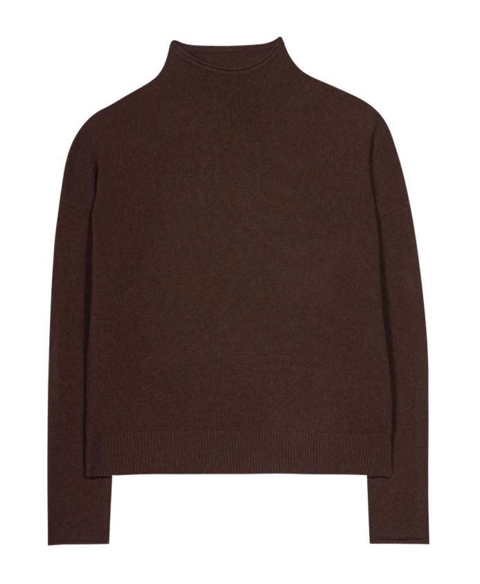 

Свитер с высоким воротником из смеси кашемира Luisa Cerano, коричневый