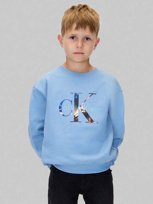 

Детский свитшот с фото-логотипом Calvin Klein, Faded Denim