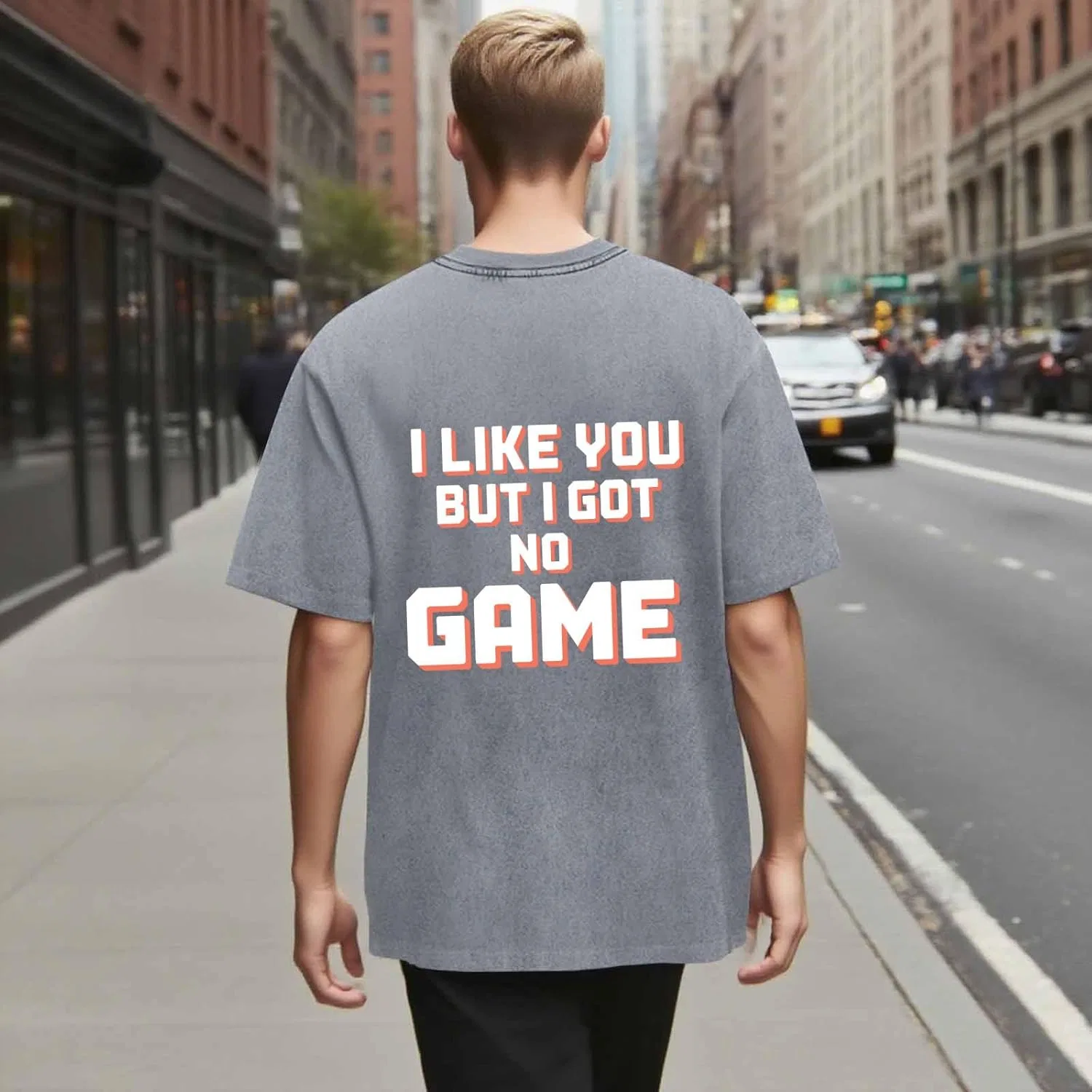 Футболка I Like You But I Got No Game мужская повседневная Generic, светло-серый — фото 3